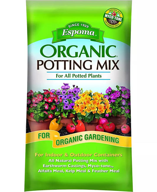 Espoma Organic Potting Soil Mix - All Natural Potting Mix For All Indoor & Outdoor Containers Including Herbs & Vegetables. For Organic Gardening, 2 Cubic Foot. bag