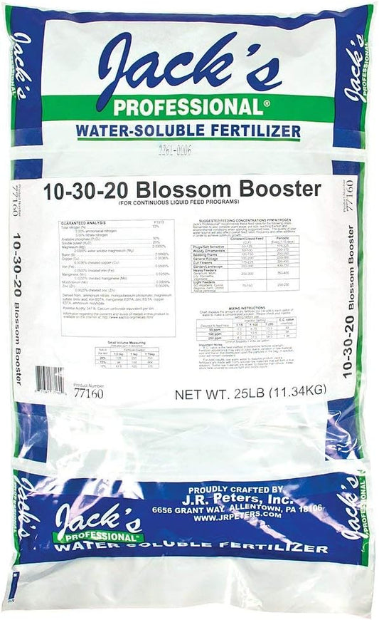 Jack's Classic JR Peters 77160 Blossom Booster 10-30-20 Fertilizer, 25-Pound