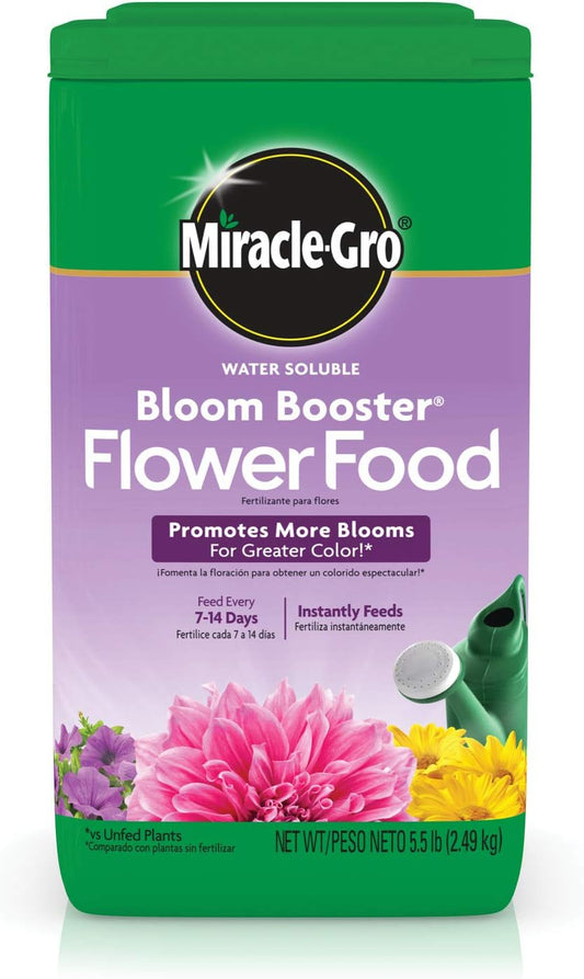 Miracle-Gro Water Soluble Bloom Booster Flower Food - Big Blooms for Vibrant Color, 5.5 lb.