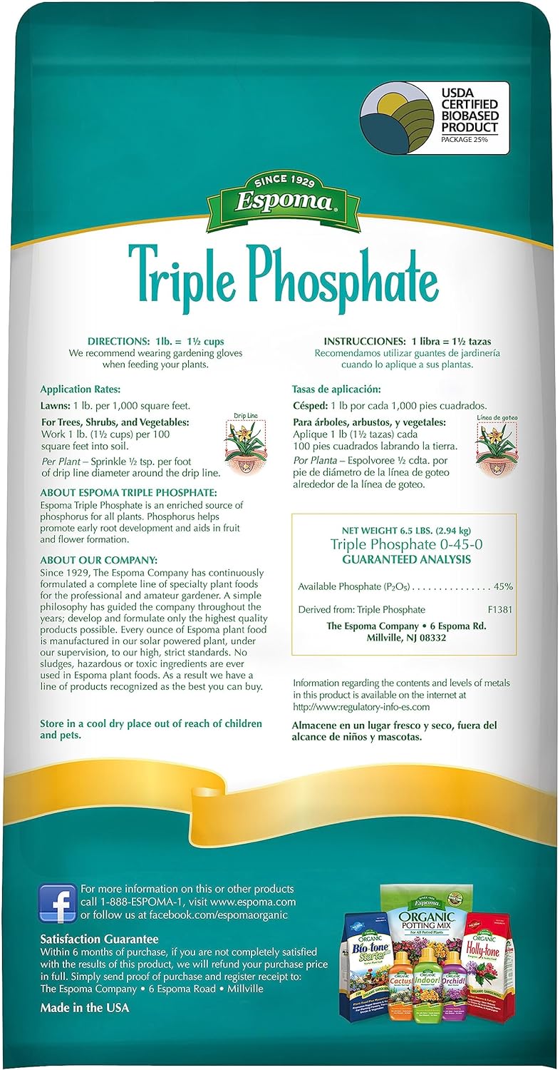 Espoma TP6 Triple Phosphate Fertilizer, 6.5-Pound